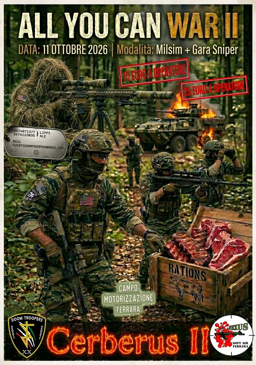 11 OTTOBRE ALL YOU CAN WAR II & CERBERUS II
